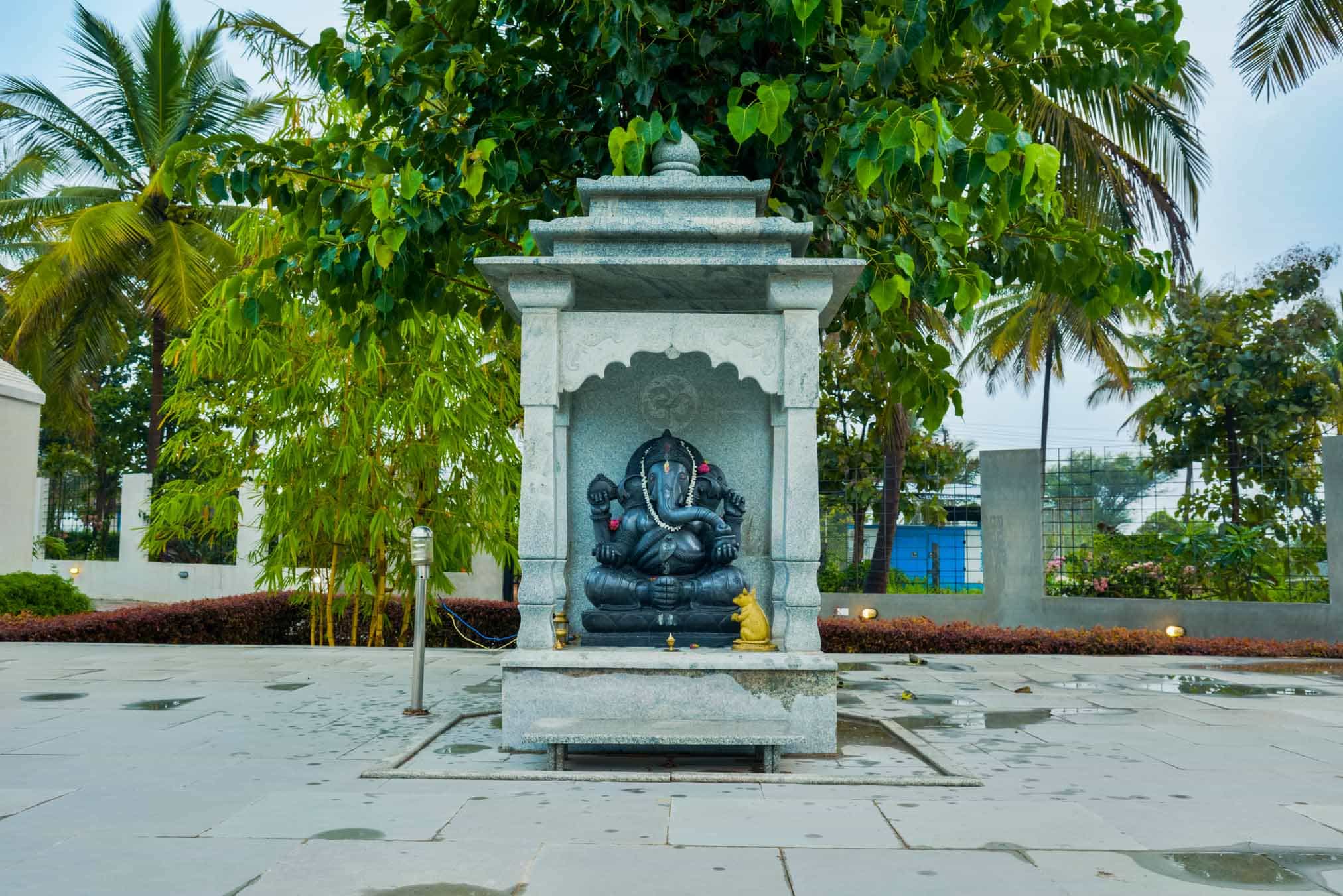 Temple Inside Garden at Sharadindu - Sree Senior Homes